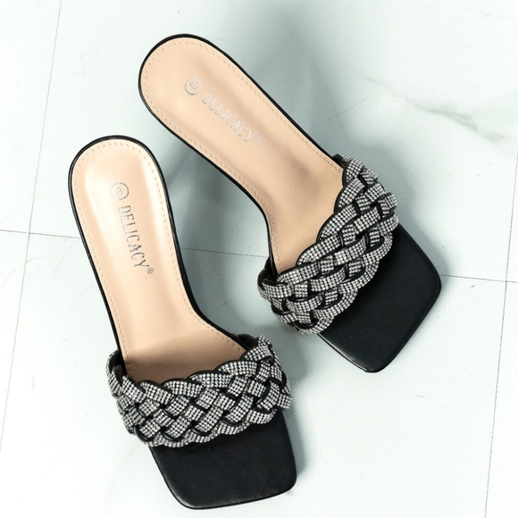 New Rhinestone Heel Slide in Black - Picture 5 of 5